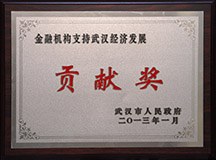 2013金融机构支持武汉经济发展贡献奖